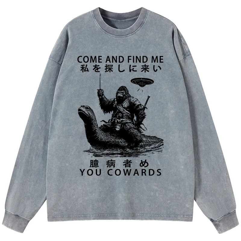 Tokyo-Tiger Can You Find Us Washed Long Sleeve T-Shirt