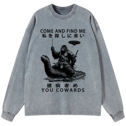 Tokyo-Tiger Can You Find Us Washed Long Sleeve T-Shirt