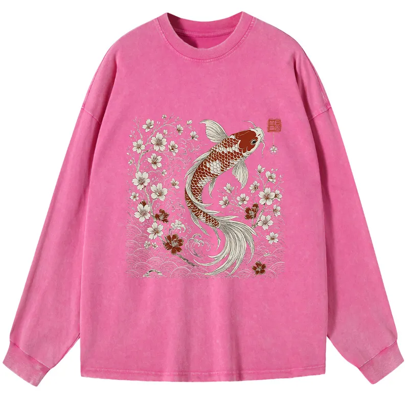 Tokyo-Tiger Delicious Chinese Food Washed Long Sleeve T-Shirt Sale