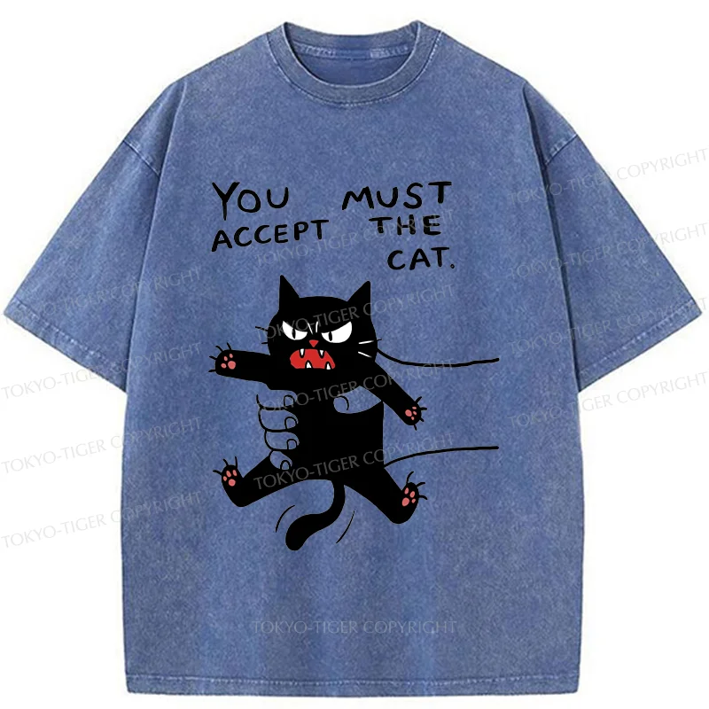 Tokyo-Tiger Accept This Cat Washed T-Shirt