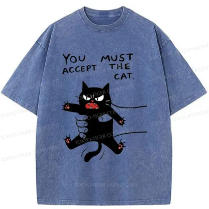 Tokyo-Tiger Accept This Cat Washed T-Shirt
