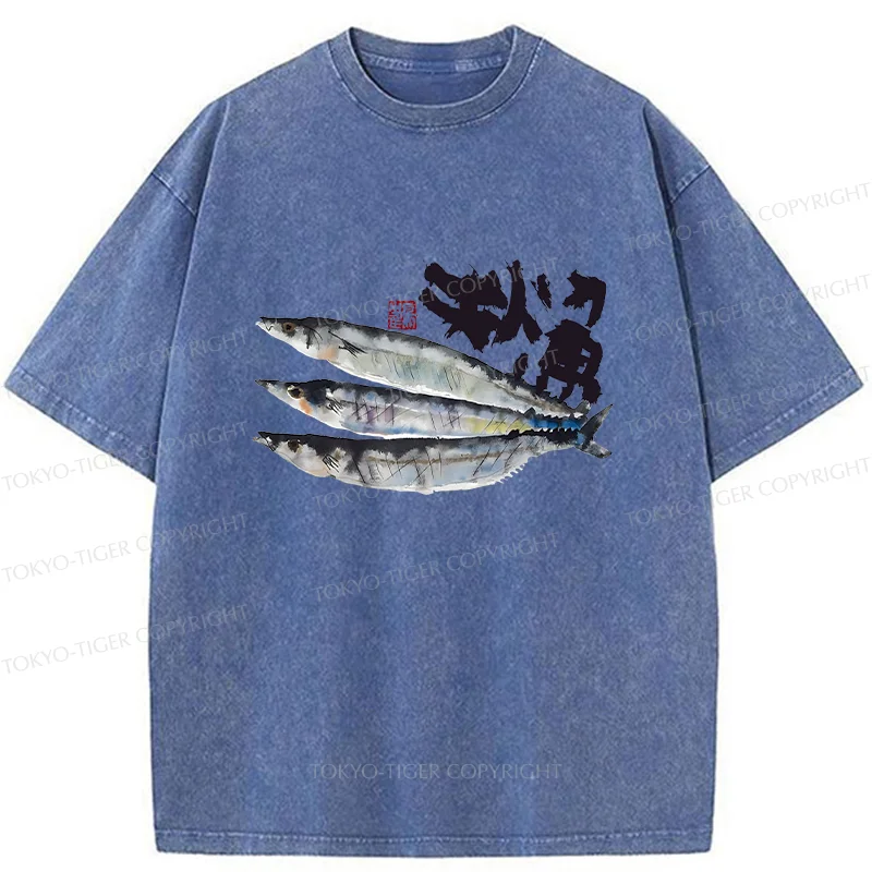 Tokyo-Tiger Pacific Saury Washed T-Shirt