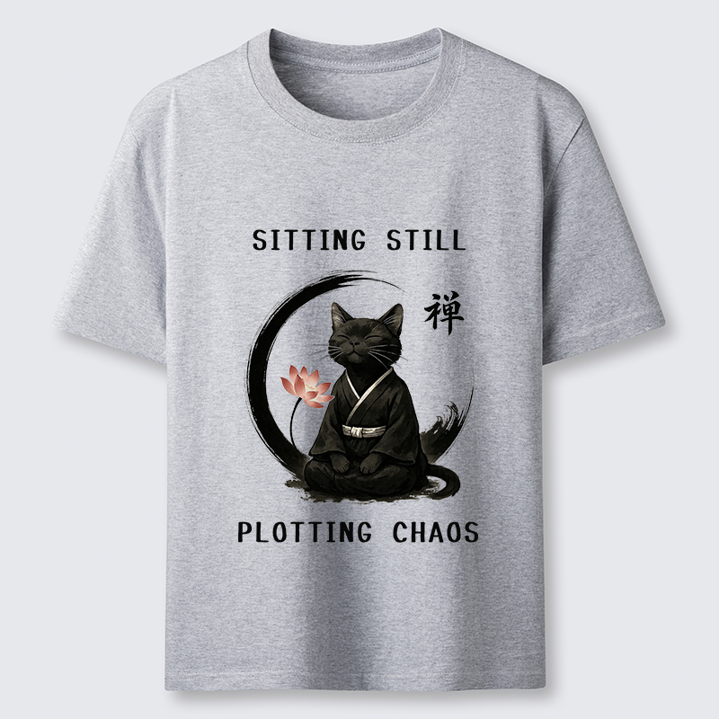 Tokyo-Tiger Sitting still  plotting chaos Calming Zen Cat Funny Classic T-Shirt