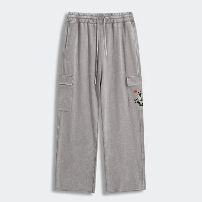 Tokyo-Tiger Ink Painting Frog Washed Utility Sweatpants