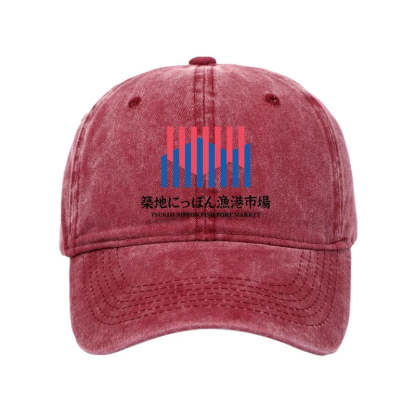 Tokyo-Tiger Tsukiji Nippon Fish Port Market Washed Cap