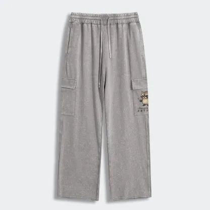 Tokyo-Tiger Raccoons Need Snacks Funny Washed Utility Sweatpants