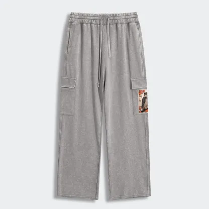 Tokyo-Tiger Vintage Japanese Owl Washed Utility Sweatpants