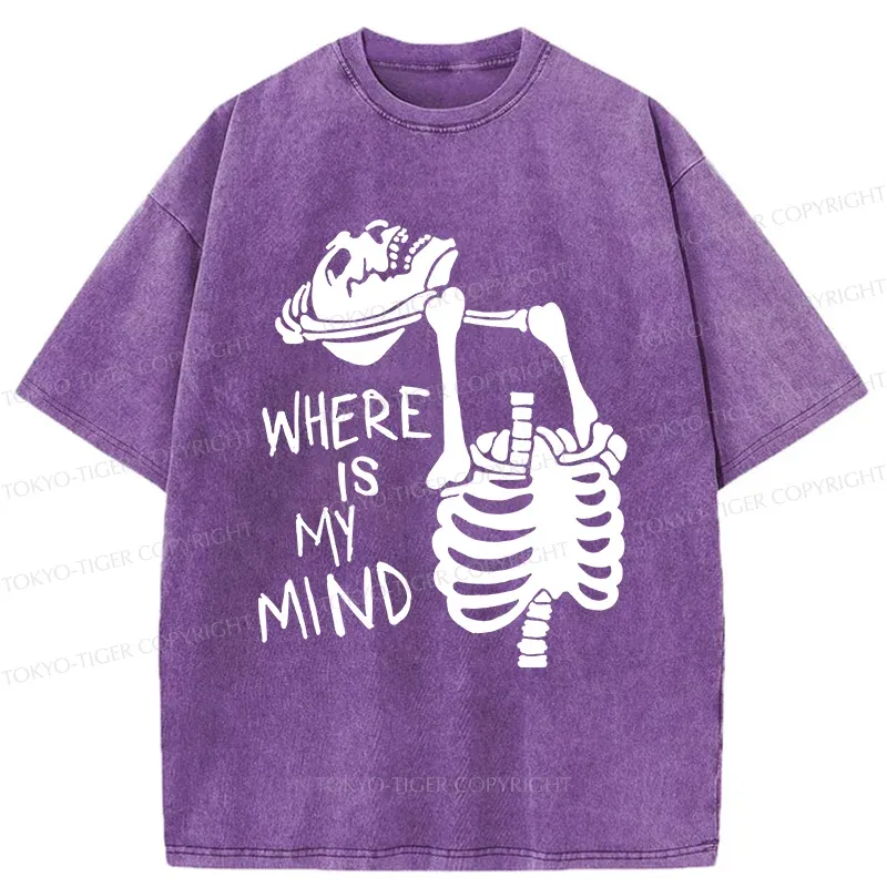Tokyo-Tiger Confused And Angry Skeleton Washed T-Shirt