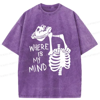 Tokyo-Tiger Confused And Angry Skeleton Washed T-Shirt