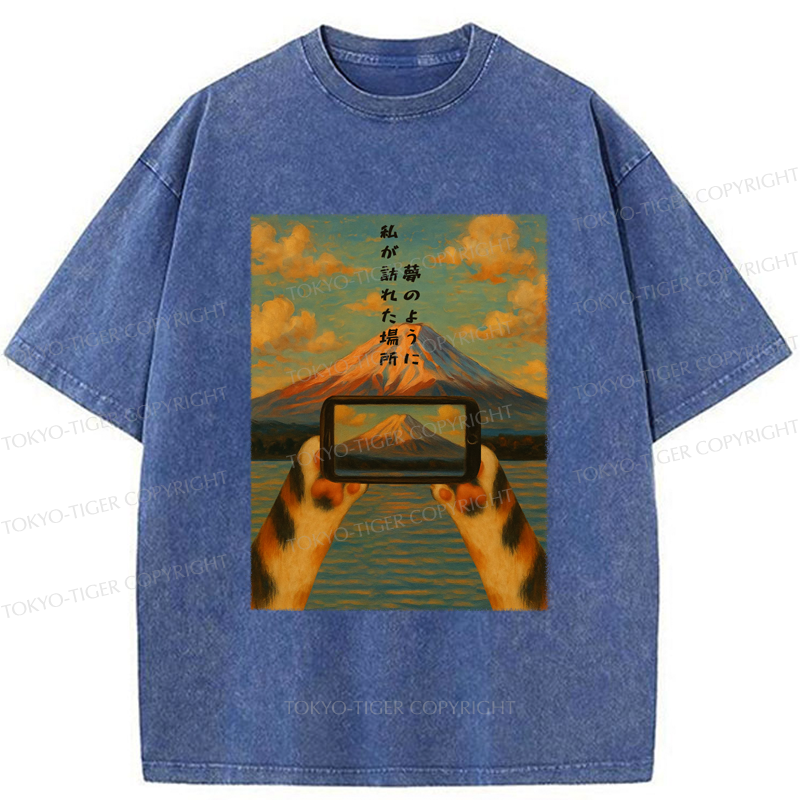 Tokyo-Tiger The Little Cat Photographer Washed T-Shirt