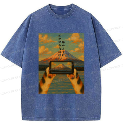 Tokyo-Tiger The Little Cat Photographer Washed T-Shirt