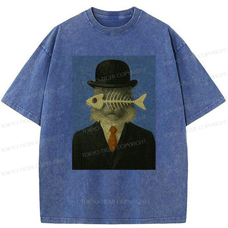 Tokyo-Tiger Fishbone Gentleman Maine Coon Washed T-Shirt