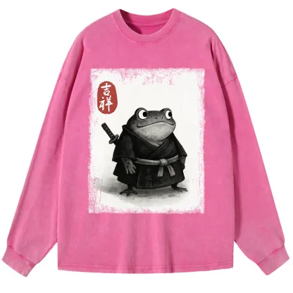 Tokyo-Tiger Blade of the Frog: A Samurai's Tale Washed Long Sleeve T-Shirt