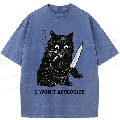 Tokyo-Tiger Cat Don't Apologize Washed T-Shirt