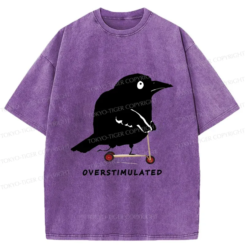 Tokyo-Tiger Bird Are Overstimulated Washed T-Shirt