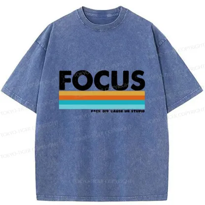 Tokyo-Tiger Funny FOCUS Washed T-Shirt