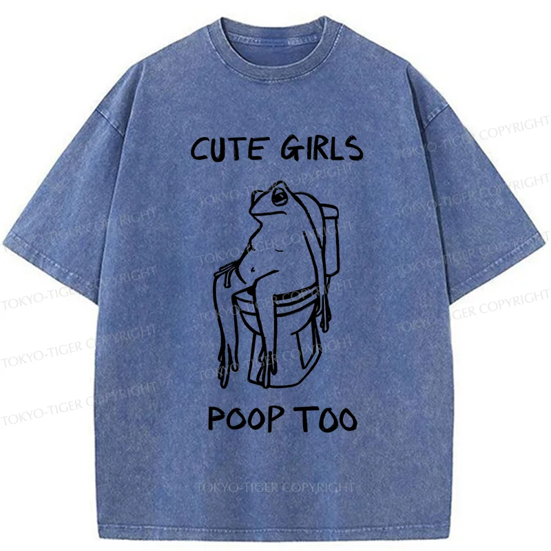 Tokyo-Tiger Pooping Frog Washed T-Shirt