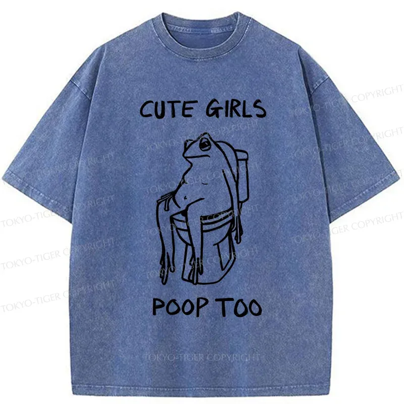 Tokyo-Tiger Pooping Frog Washed T-Shirt