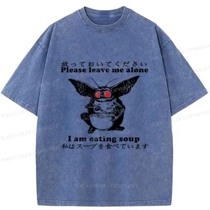 Tokyo-Tiger Mothman Drinks Soup Washed T-Shirt