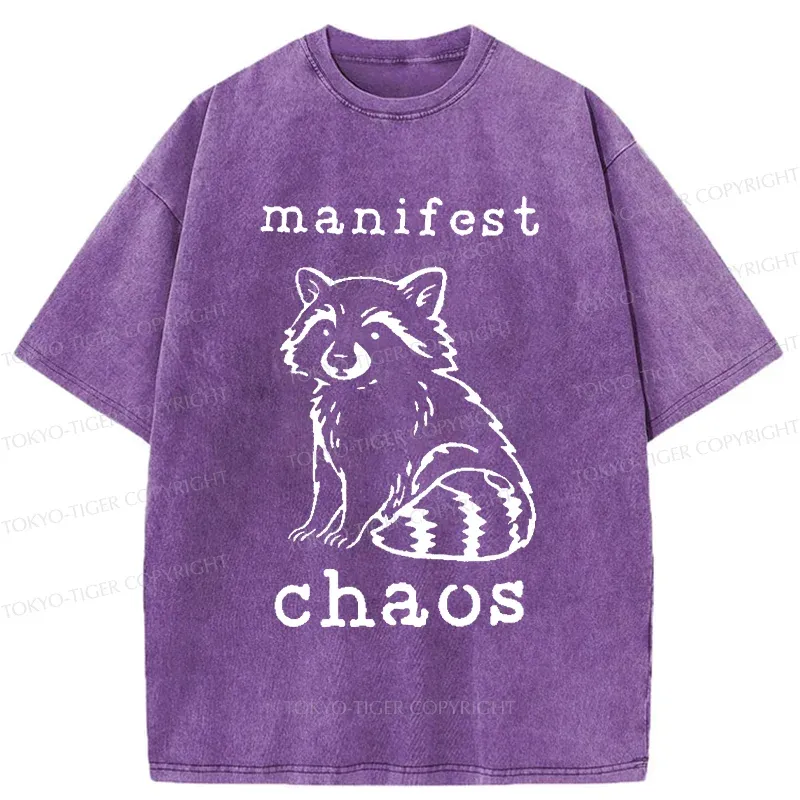 Tokyo-Tiger Manifest Chaos Raccoon Washed T-Shirt