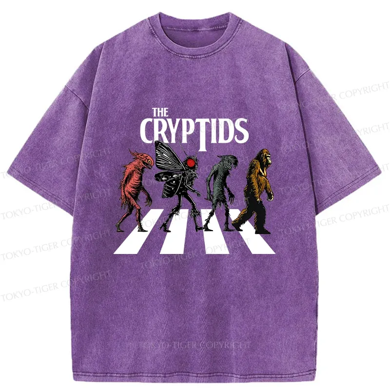 Tokyo-Tiger Monsters Crossing The Road Washed T-Shirt