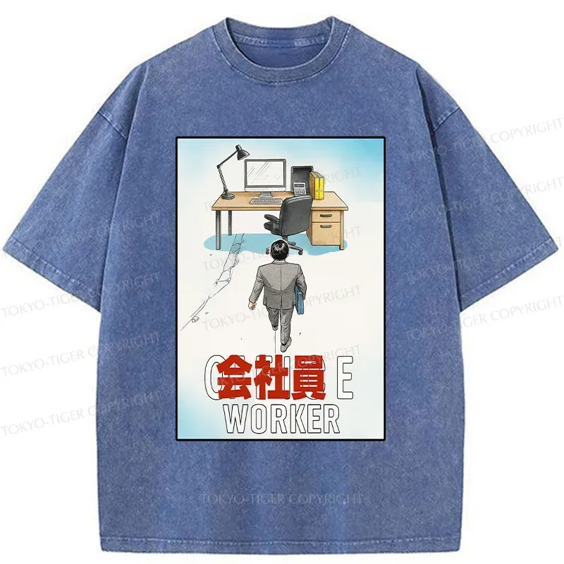 Tokyo-Tiger Worker Return To Their Workstation Washed T-Shirt