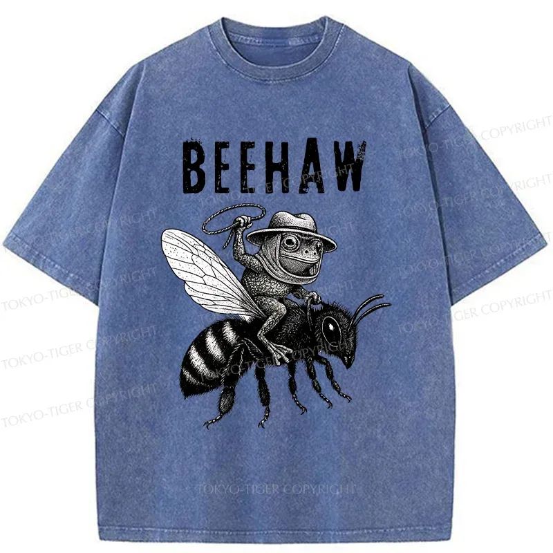 Tokyo-Tiger Beehaw Funny Washed T-Shirt