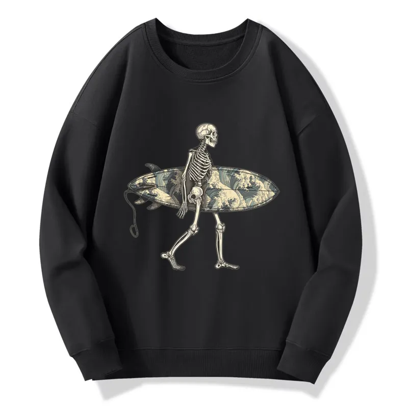 Tokyo-Tiger Skeleton Ready To Go Surfing Sweatshirt Sale