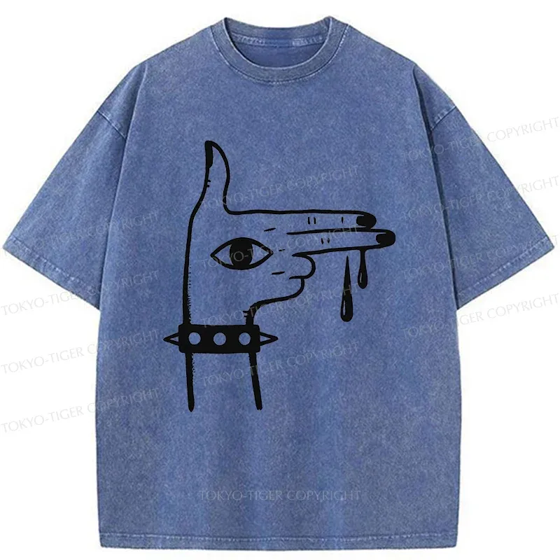 Tokyo-Tiger Rock Gesture Washed T-Shirt