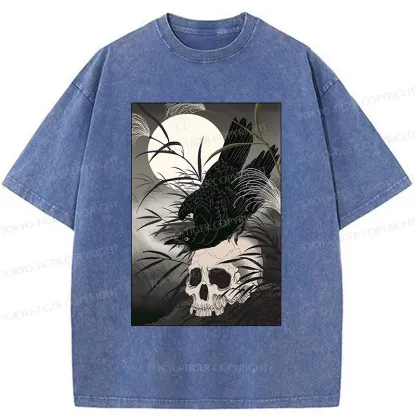 Tokyo-Tiger Ukiyoe Crow Washed T-Shirt