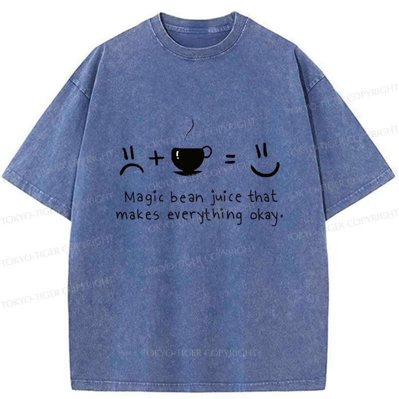 Tokyo-Tiger Magic Coffee Beans Washed T-Shirt
