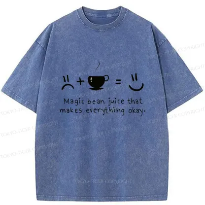 Tokyo-Tiger Magic Coffee Beans Washed T-Shirt