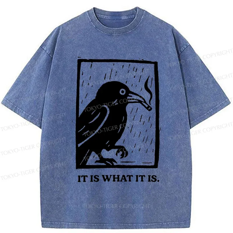 Tokyo-Tiger Smoking Crow Washed T-Shirt