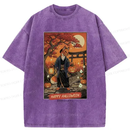 Tokyo-Tiger Halloween Fox Demon Washed T-Shirt