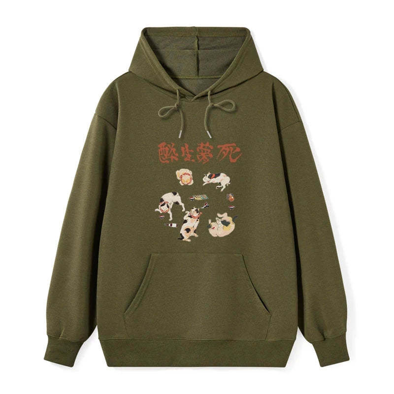 Tokyo-Tiger Drunken Cats Classic Hoodie