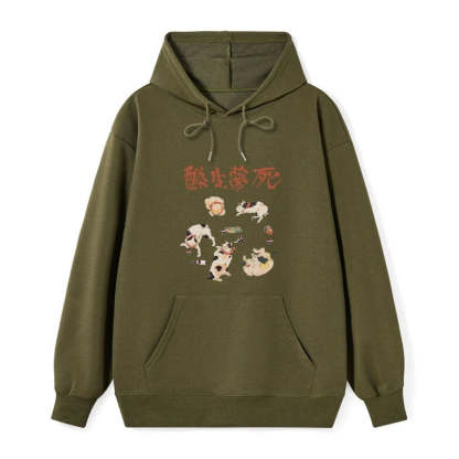 Tokyo-Tiger Drunken Cats Classic Hoodie
