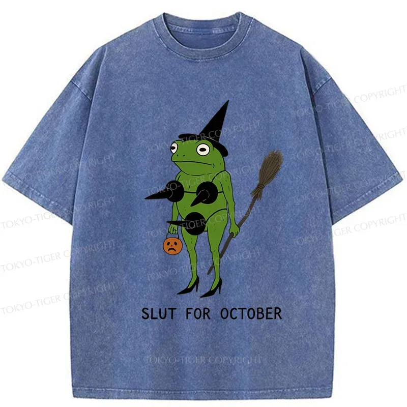 Tokyo-Tiger Halloween Frog Witch Washed T-Shirt