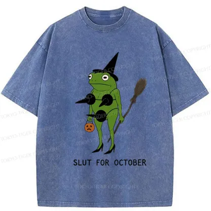 Tokyo-Tiger Halloween Frog Witch Washed T-Shirt