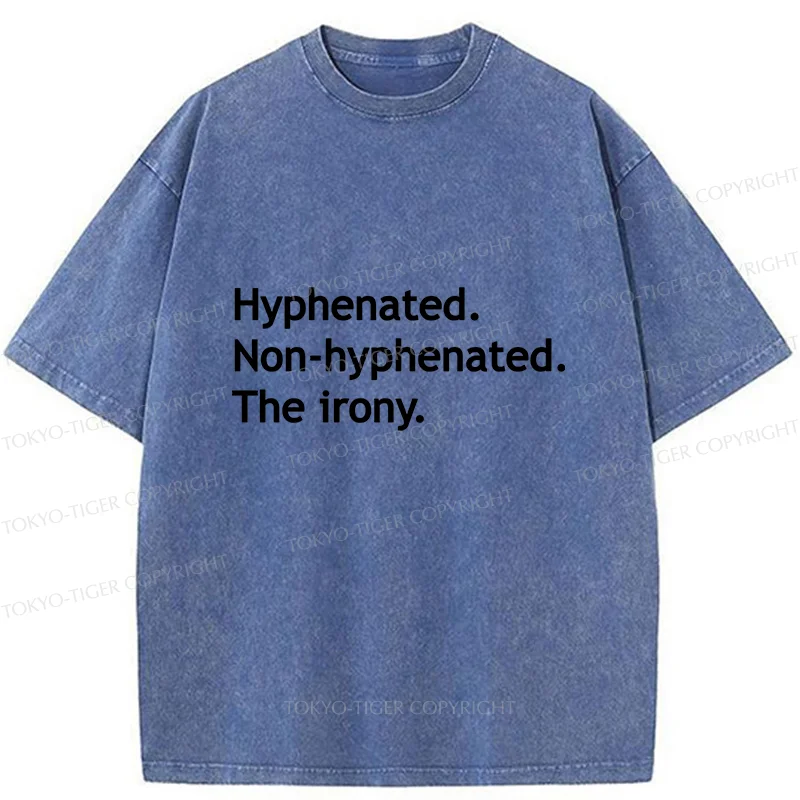Tokyo-Tiger Hyphenated Funny Washed T-Shirt