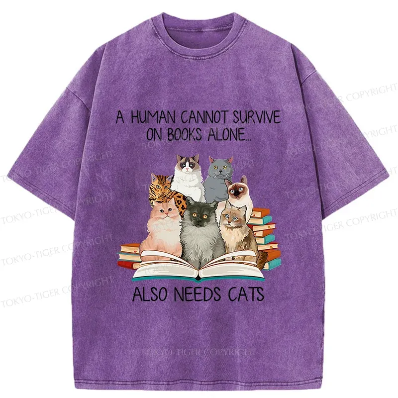 Tokyo-Tiger Cats Are A Necessity For Humans Washed T-Shirt