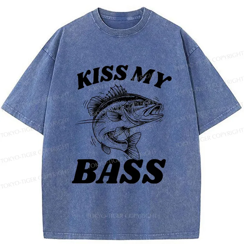 Tokyo-Tiger Bass Pun Funny Washed T-Shirt