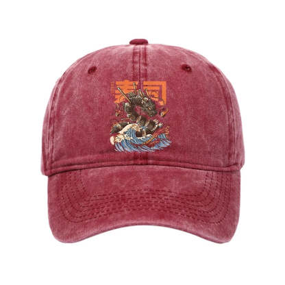 Tokyo-Tiger The Great Sushi Dragon Wave Washed Cap