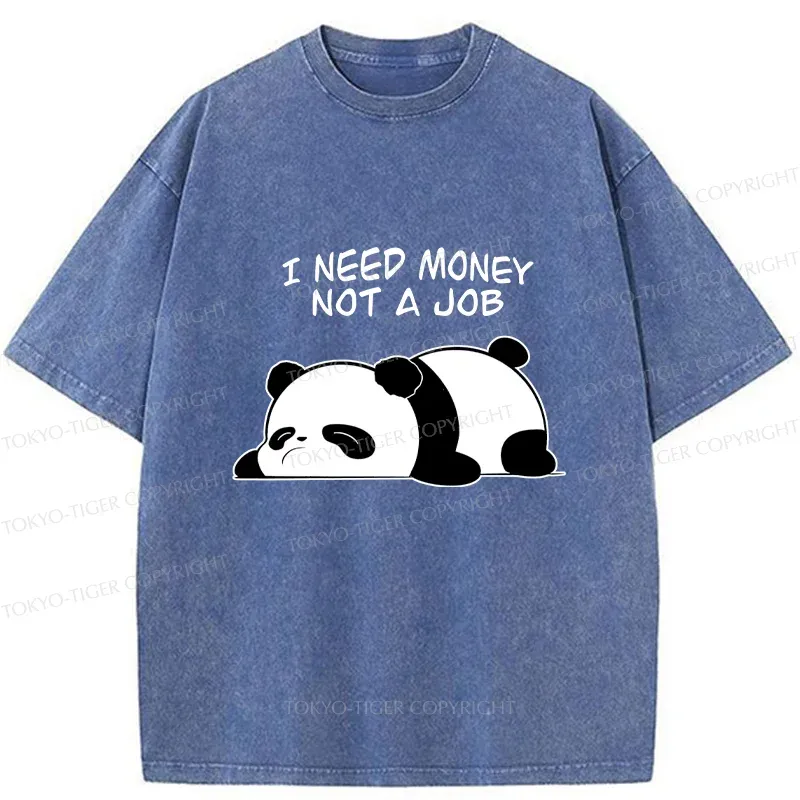 Tokyo-Tiger Lazy Panda Washed T-Shirt