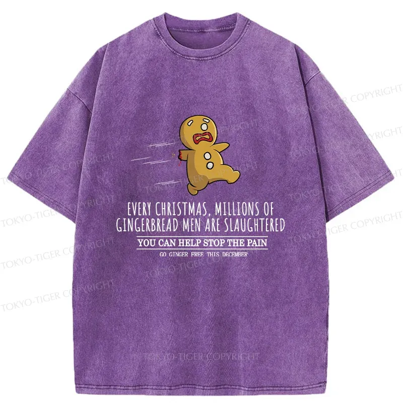 Tokyo-Tiger Gingerbread Man Disaster Washed T-Shirt