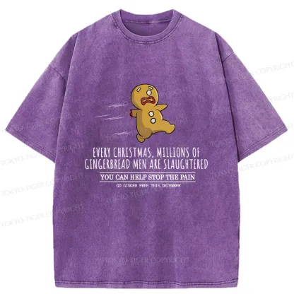 Tokyo-Tiger Gingerbread Man Disaster Washed T-Shirt