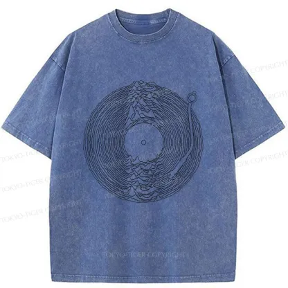 Tokyo-Tiger Record Player Japanese Washed T-Shirt