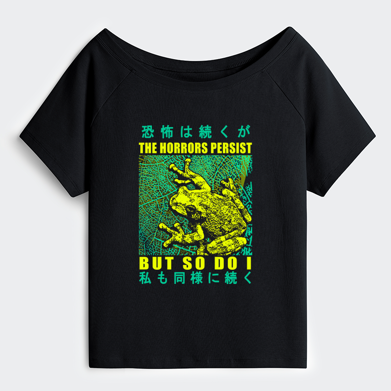 Tokyo-Tiger The Horrors Persist Frog Off Shoulder T-Shirt