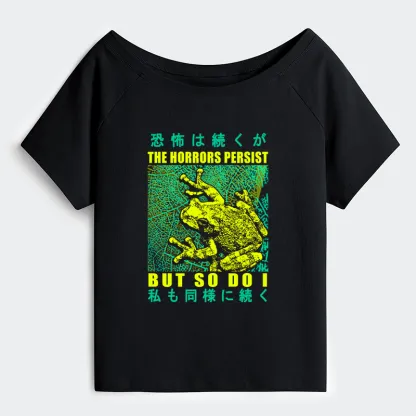 Tokyo-Tiger The Horrors Persist Frog Off Shoulder T-Shirt
