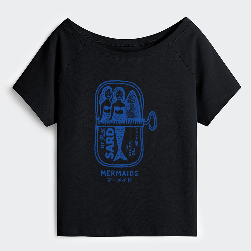 Tokyo-Tiger Mermaid Can Off Shoulder T-Shirt