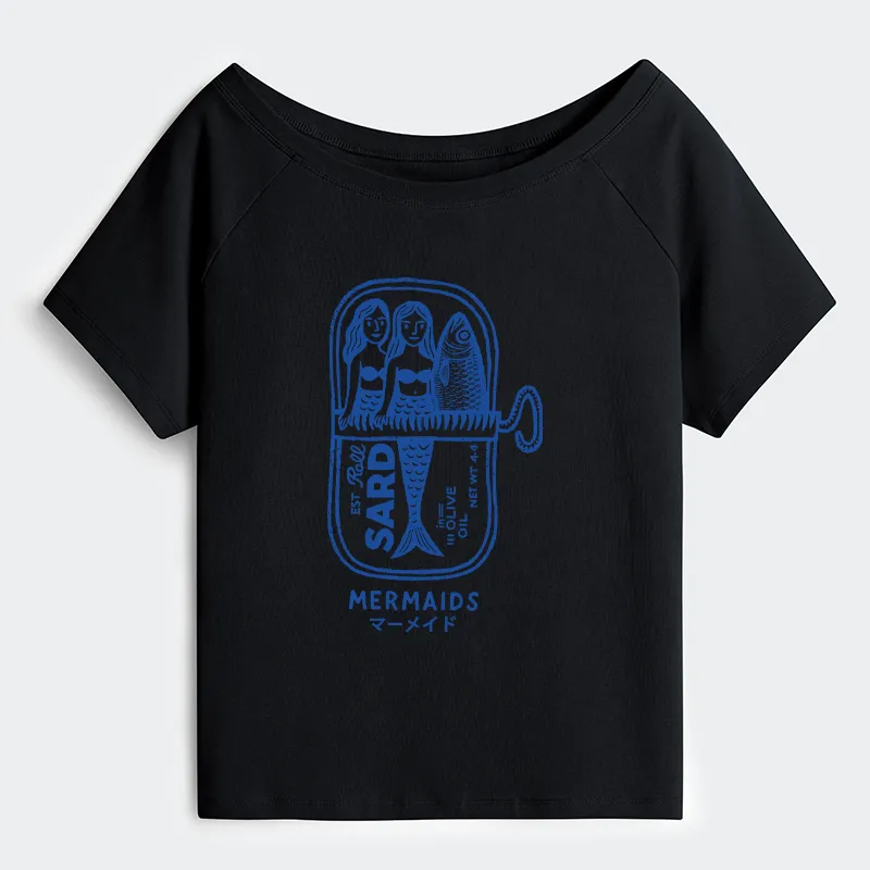 Tokyo-Tiger Mermaid Can Off Shoulder T-Shirt